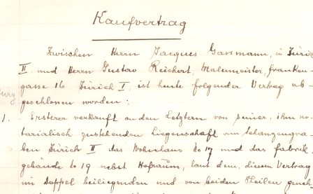 Verkaufvertrag 1898