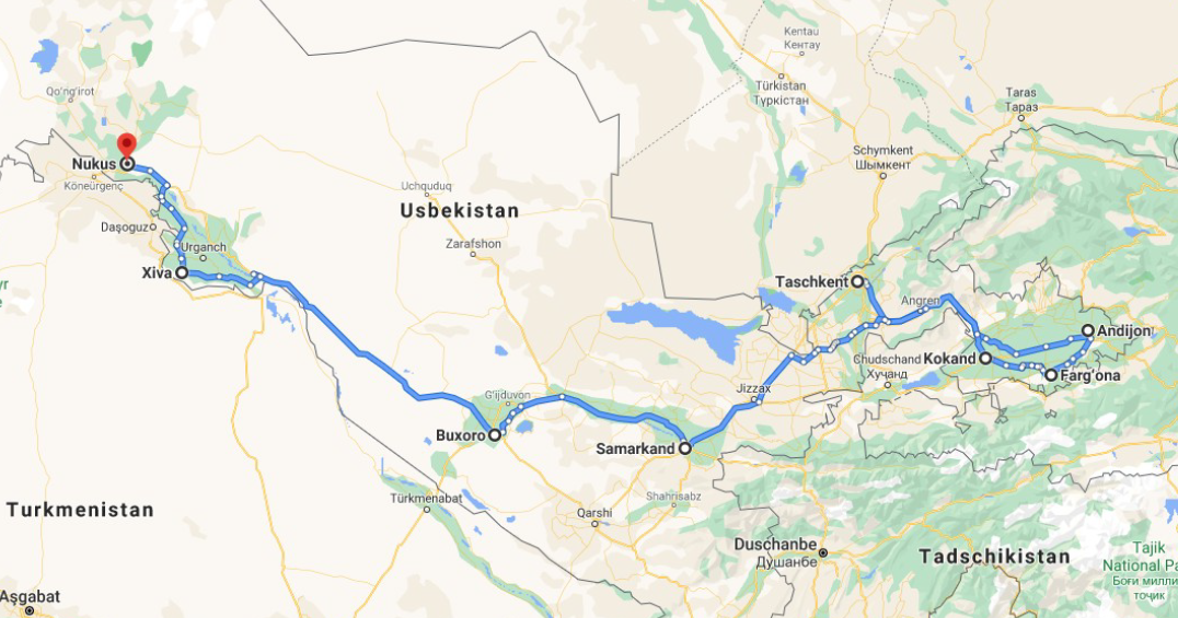 Usbekistan Itinerary