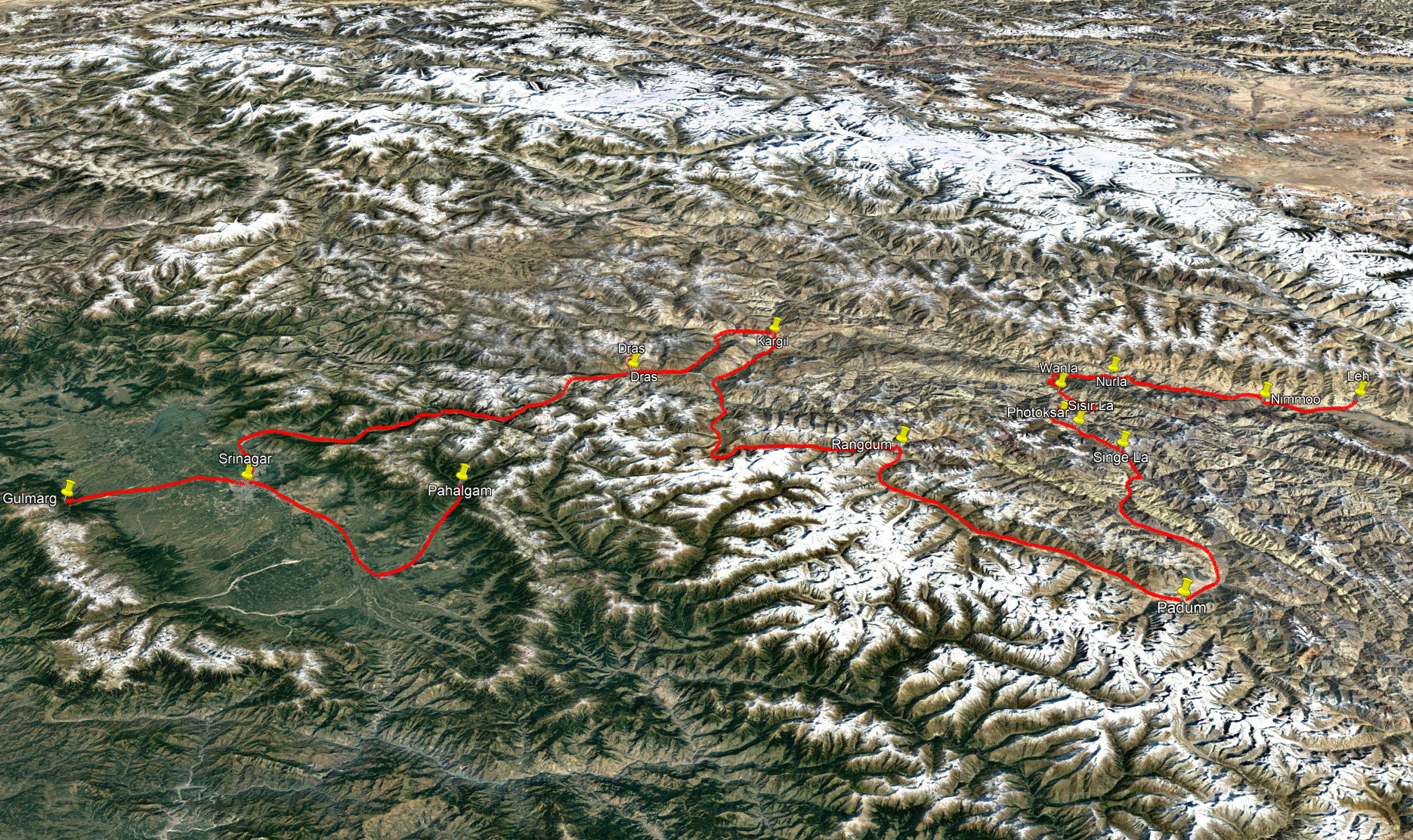 Itinerary to Kashmir Zanskar and Ladakh