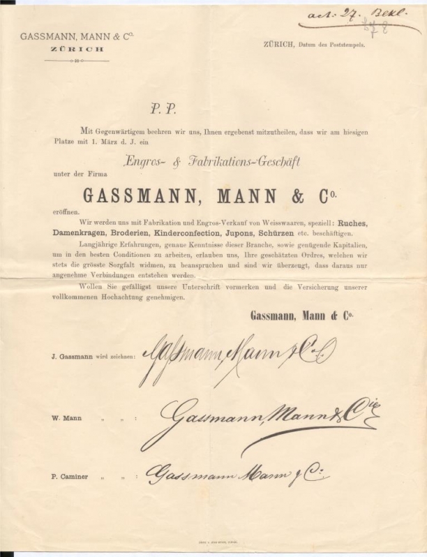 Bekanntmachung Gründung 1. März 1882